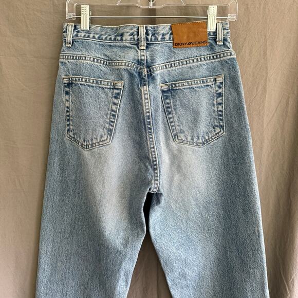 Vintage DKNY Jeans 4R High Rise Straight Leg Light Wash 100% Cotton 90s Y2K - Picture 9 of 16